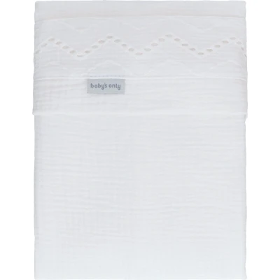 Afbeelding van Baby&#039;s Only Laken Wieg Calm Wit Broderie