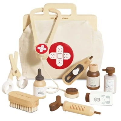 Afbeelding van Le Toy Van PRETEND_PLAY_TOY Veterinaire Tas Set voor Kinderen 2+ 10 Stuks Dier Uniseks Speelgoed