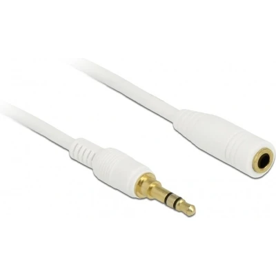 Afbeelding van 3,5mm Jack stereo audio slim kabel verlengkabel met extra ruimte wit 2 meter