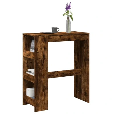 Afbeelding van Bartafel met rekken 90x40x103,5 cm bewerkt hout gerookt eiken