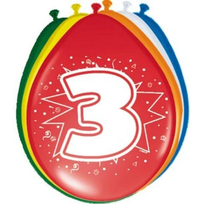 Image de Ballons 3 ans 8 pièces