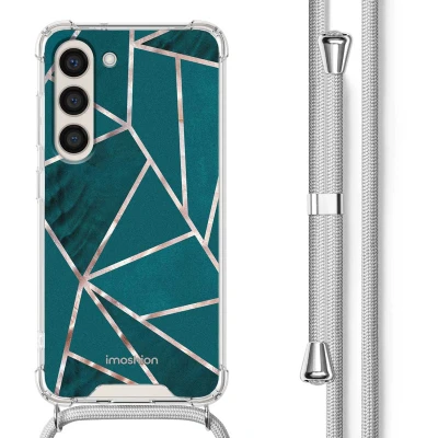 Afbeelding van iMoshion Hoesje Geschikt voor Samsung Galaxy S23 met Koord Design Meerkleurig / Petrol Green Graphic