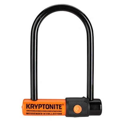 Afbeelding van Kryptonite Messenger Mini+ Beugelslot Fiets ART 2 Slot Met Wieluitbreiding Stalen Elektrische 16,2x9,5 cm (wieluitbreiding 9,5x8,2 cm) Zwart/Oranje