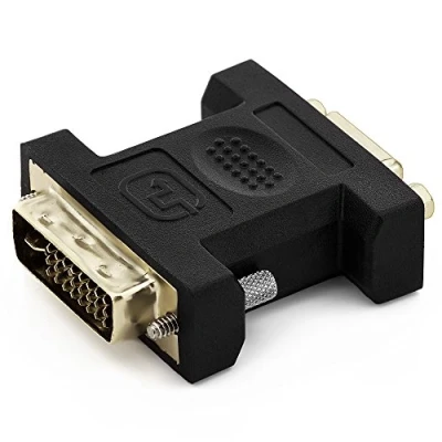 Afbeelding van deleyCON VGA naar DVI I Adapter stekker aansluiting voor pc monitor videokaart projector zwart