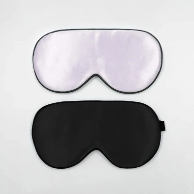 Afbeelding van townssilk 2 stuks 100% comfortabele en superzachte zijden slaapmaskers met verstelbare riem 1 zwart lavendel