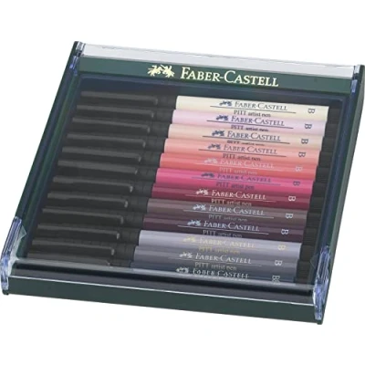 Afbeelding van Faber Castell tekenstift Pitt Artist Pen B set Skin 12 stuks FC 267424