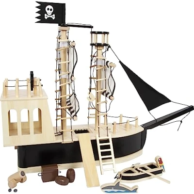 Afbeelding van Small Foot Houten Poppenhuis Piratenboot