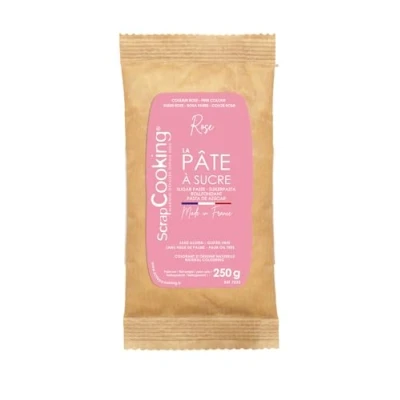Image de SCRAP COOKING Sachet Pâte à Sucre Rose Aromatisé Vanille 250 g Lot de 3