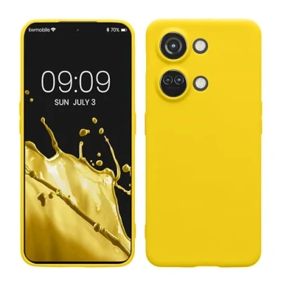 Afbeelding van kwmobile telefoonhoesje geschikt voor OnePlus Nord 3 5G Hoesje smartphone Precisie camera uitsnede In stralend geel