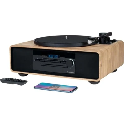 Afbeelding van Thomson MIC300TT Microsysteem met platenspeler, stereo, Bluetooth, FM PLL radio, CD, MP3, USB, equalizer, hoofdtelefoonaansluiting, AUX IN, 60 W, afstandsbediening