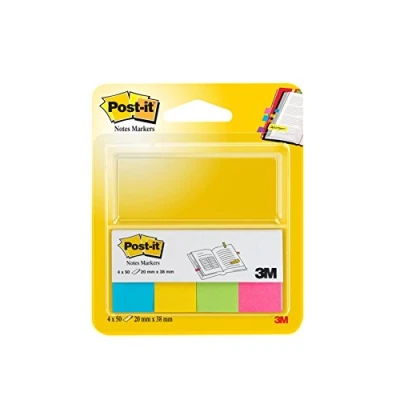 Afbeelding van Post it Papieren bladwijzers, 4 blokken à 50 vellen