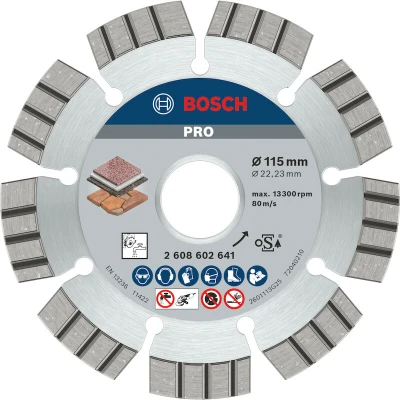 Image de BOSCH 2608602641 Disque de coupe diamanté Best for Stone 115 x 22,23 2,2 12 mm