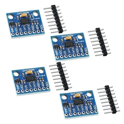 Afbeelding van ADXL345 Set van 4 3 assige versnellingsmeters GY 291 digitale zwaartekrachtsensormodule hellingsmodule compatibel met Arduino Raspberry Pi