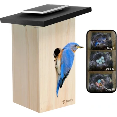 Afbeelding van Birdfy Birdhouse Ebony Lite Smart Solar Powered with Camera and AI Bird Recognition EPPAMBNI8802110