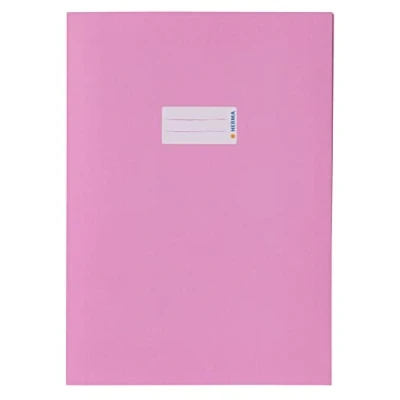 Afbeelding van HERMA 7048 A4 boekkapier, van roze papier, met tekstveld stevig gerecycled papier en rijke kleuren, set voor schoolschriften, kleur:
