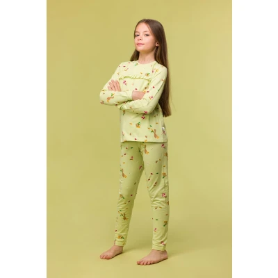 Afbeelding van Woody pyjama voor meisjes groen maat 14j