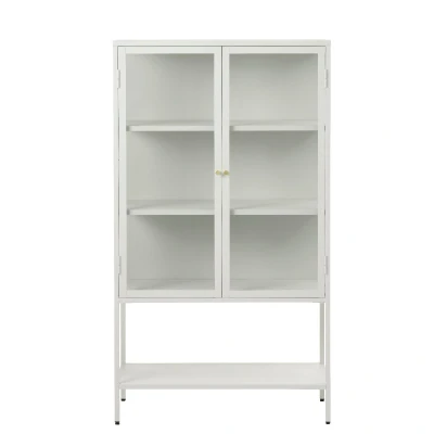 Afbeelding van Ragnar hoog staande vitrinekast 160 cm wit