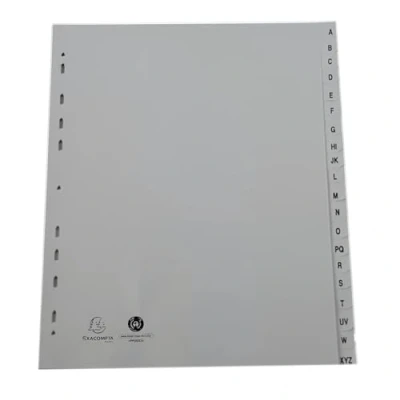 Afbeelding van Exacompta 1920E 10x Intercalaires PP gris A4+ 20p A Z