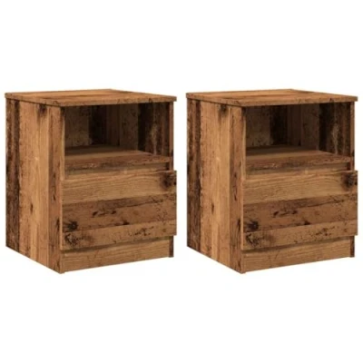 Afbeelding van vidaXL Nachtkastjes 2 st 40x40x50 cm bewerkt hout oud houtkleurig