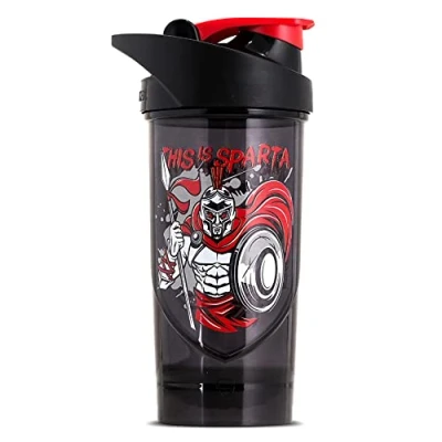 Afbeelding van Shieldmixer Hero Pro Classic Shaker This is Sparta fitnessfles, BPA vrij, 700 ml, zwart