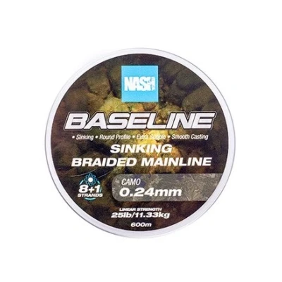 Afbeelding van Nash TT Baseline Sinking Braid UV Yellow Gevlochten lijn 25lb/0.24mm (1200m)