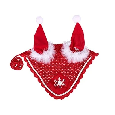Image de QHP Kerst oornetje print rood maat:pony