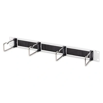 Image de DIGITUS Panneau de rangement câbles avec passage 1UH 4 étriers guidage 40 x 75 mm 19 pouces Pour armoires réseau &amp; Gris