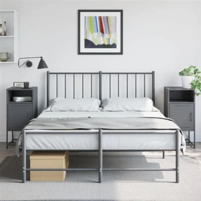 Afbeelding van Nachtkastjes 2 st 36x39x78 cm staal antracietkleurig