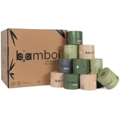 Afbeelding van Bamboi bamboe wc papier 48 MAXI rollen Zacht 3laags toiletpapier