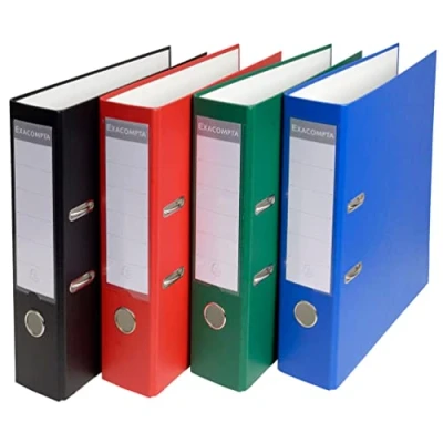 Afbeelding van 20 x Exacompta ordnerPP 80mm A4 5x4 kleuren blauw rood geel groen