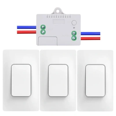Afbeelding van Cerhot Draadloze schakelaarset, zelfvoeding, afstandsbediening RF433, led wandlamp, binnen en buitenverlichting, zonder batterijen wifi (US 1 gang 3 V A)