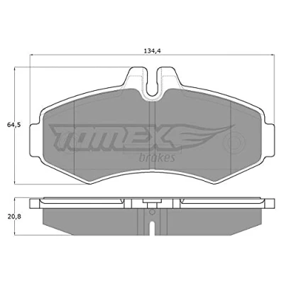 Afbeelding van TOMEX brakes TX 12 23 Remblokkenset Vooras Geschikt voor slijtage waarschuwingscontact MERCEDES BENZ: Vito Minibus, Van