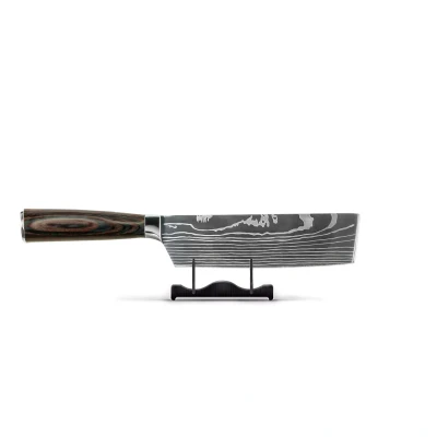Afbeelding van Japans nakiri mes damascus print