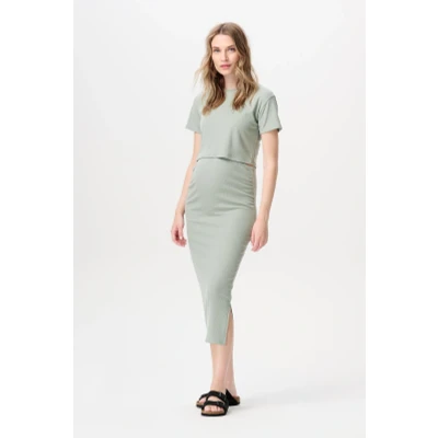 Image de Zwangerschapsrok Vija Iceberg Green L 62% Recycled Polyester / 32% Viscose 6% Elastaan Rok zwangerschap Zwangerschapskleding