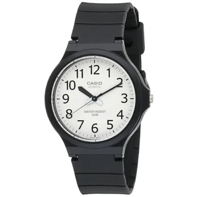 Afbeelding van Casio MW 240 7B herenhorloge analoog kwartshorloge met harsband, grijs, armband, grijs., armband