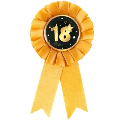 Afbeelding van Verjaardagsdecoratie rozet 18 jaar decoratie 18e verjaardag meisje jongen