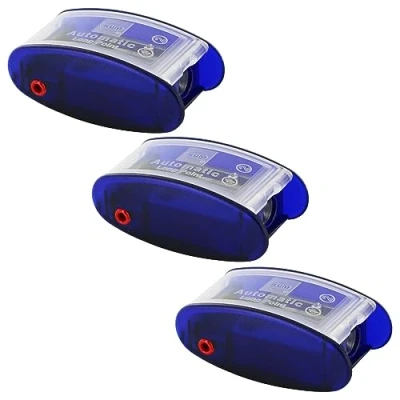 Afbeelding van KUM AZ105.31.16 B AS2 Set van 3 lange kegelpuntenslijper met houder, 2 reservemesjes, blauw