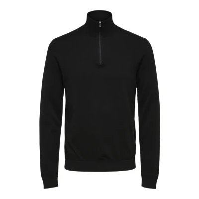 Afbeelding van Selected Homme Slhberg HALF ZIP Trui, Heren, Maat: Large, Black