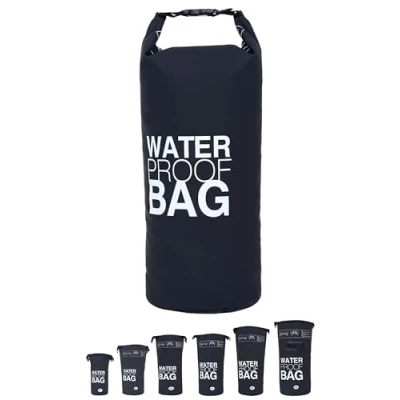 Afbeelding van DonDon waterdichte outdoor dry bag zak droge met riemen bescherming tegen water voor uw waardevolle spullen en voorwerpen zwart 5 liter