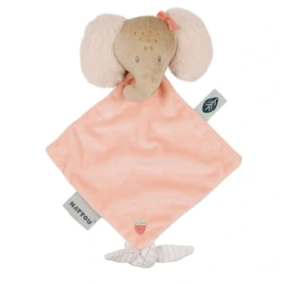 Afbeelding van Nattou FLO, ERNEST &amp; OLI Mini Knuffeldoekje Olifant 19 cm Roze