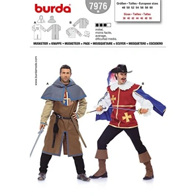 Afbeelding van Burda B7976 Musketier en Ecuyer naaipatroon 19 x 13 cm