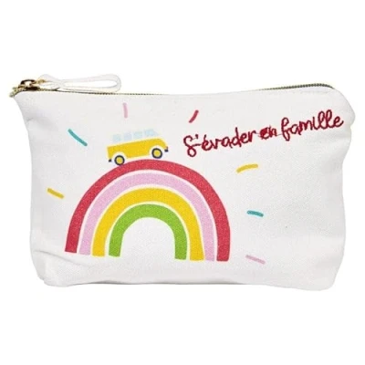 Image de Draeger Pochette Coton avec Fermeture Éclair Rangement Maquillage, Rouge à Lèvres, Crayons Idéal Cadeau Anniversaire, Toutes Occasions 100% Coton, Multicolore, 21x12cm,