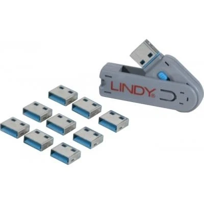 Image de Lot de 10 bouchon cadenas USB type A Codage bleu