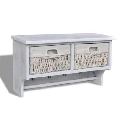 Afbeelding van Wandschap 60x23,5x33 cm paulowniahout wit