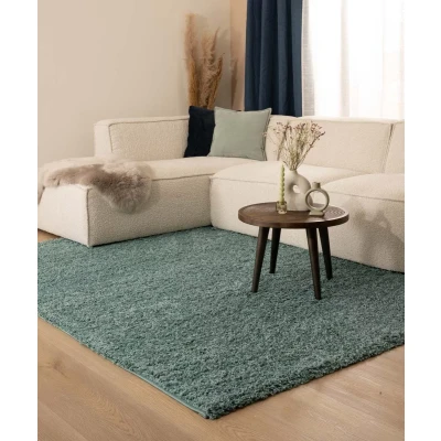 Afbeelding van Hoogpolig Vloerkleed Shaggy Trend Effen Lichtblauw 80x150 Cm