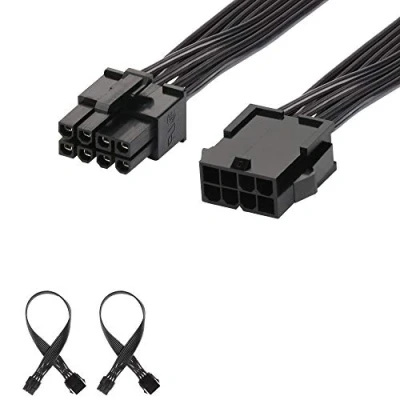 Afbeelding van J&amp;D 8 polige PCI Express voedingskabel (2 stuks), duurzame PCIe stroomverlengkabel, 30,5 cm