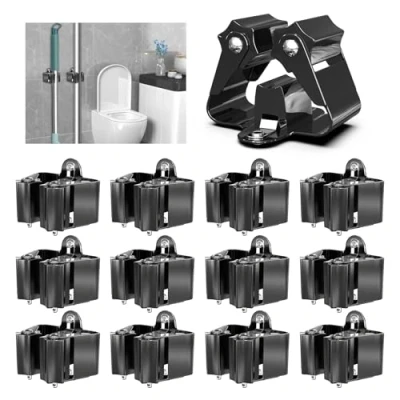Afbeelding van 3 H Set van 12 stalen wandhouders Voor tuingereedschap huis en tuin Schop Zwart