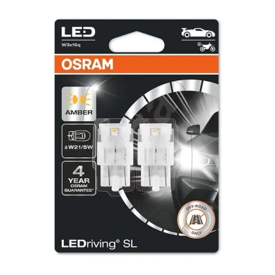 Afbeelding van Osram W21/5W LED Retrofit Oranje 12V W3x16q 2 Stuks