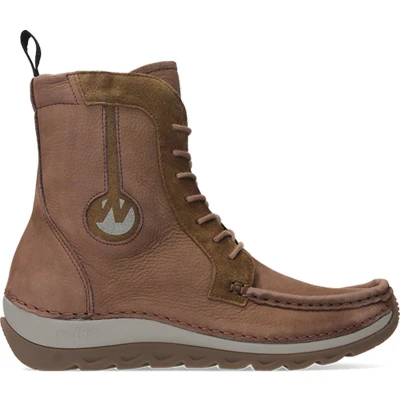 Afbeelding van Wolky Hoge veterschoenen Ocean donker taupe nubuck