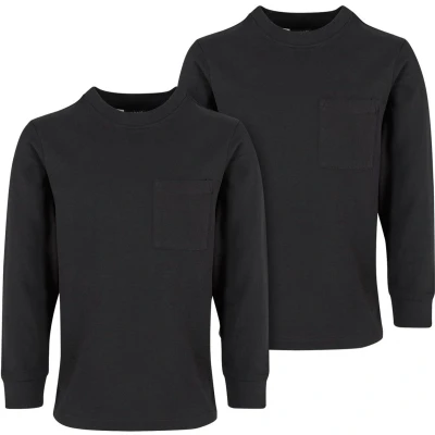 Afbeelding van Urban Classics Heavy Oversized Pocket 2PACK Longsleeve voor kinderen, Maat: 122/128, black